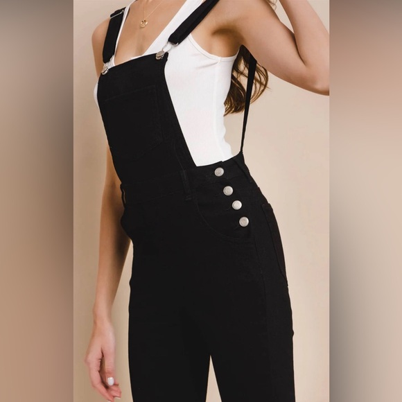 Hippie denim bell bottom Jean overalls. New, never worn. Tall, cut or hem to fit - Picture 4 of 10